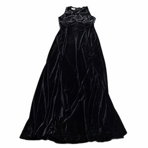 90s Vintage Reggio Velour Striking Formal Maxi Gown (Black) Size 8